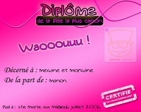 diplome pour megane et morgane